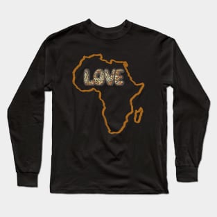 Africa Continent - brown LOVE Long Sleeve T-Shirt